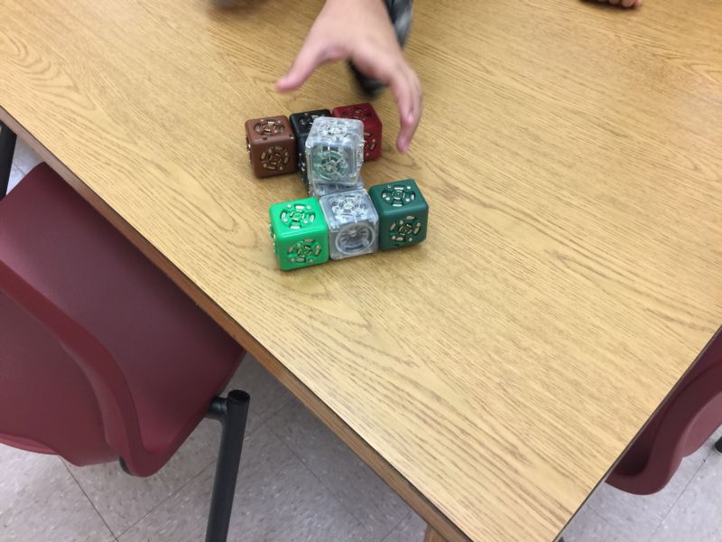 Student using Cubelets