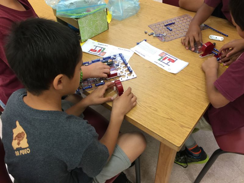 Students using Snap Circuits