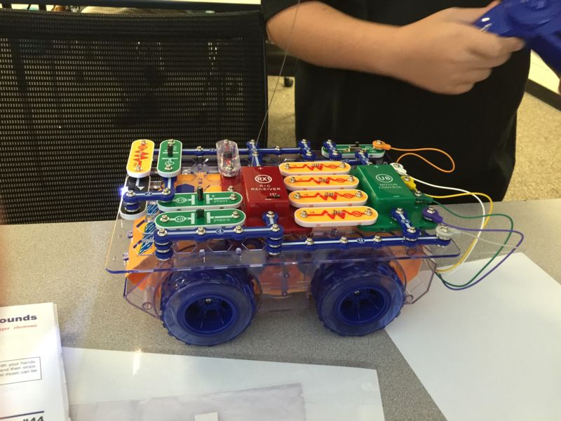 Students using Snap Circuit remote control vehicle